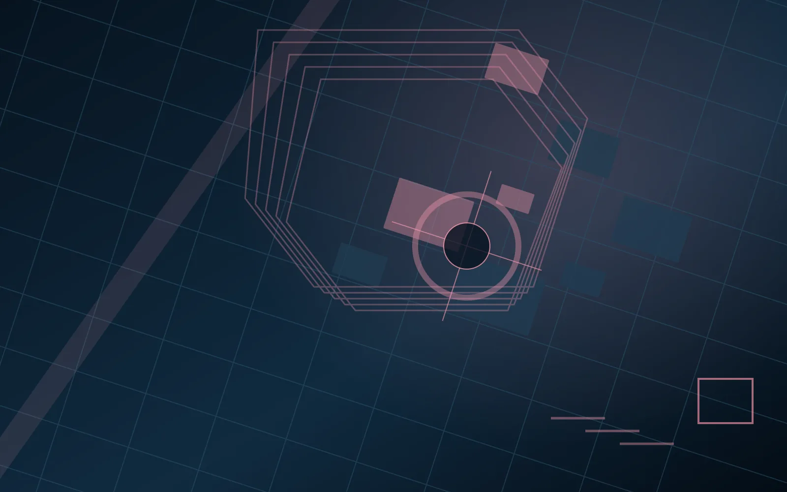 Original abstract street-grid artwork for loadout planning guide