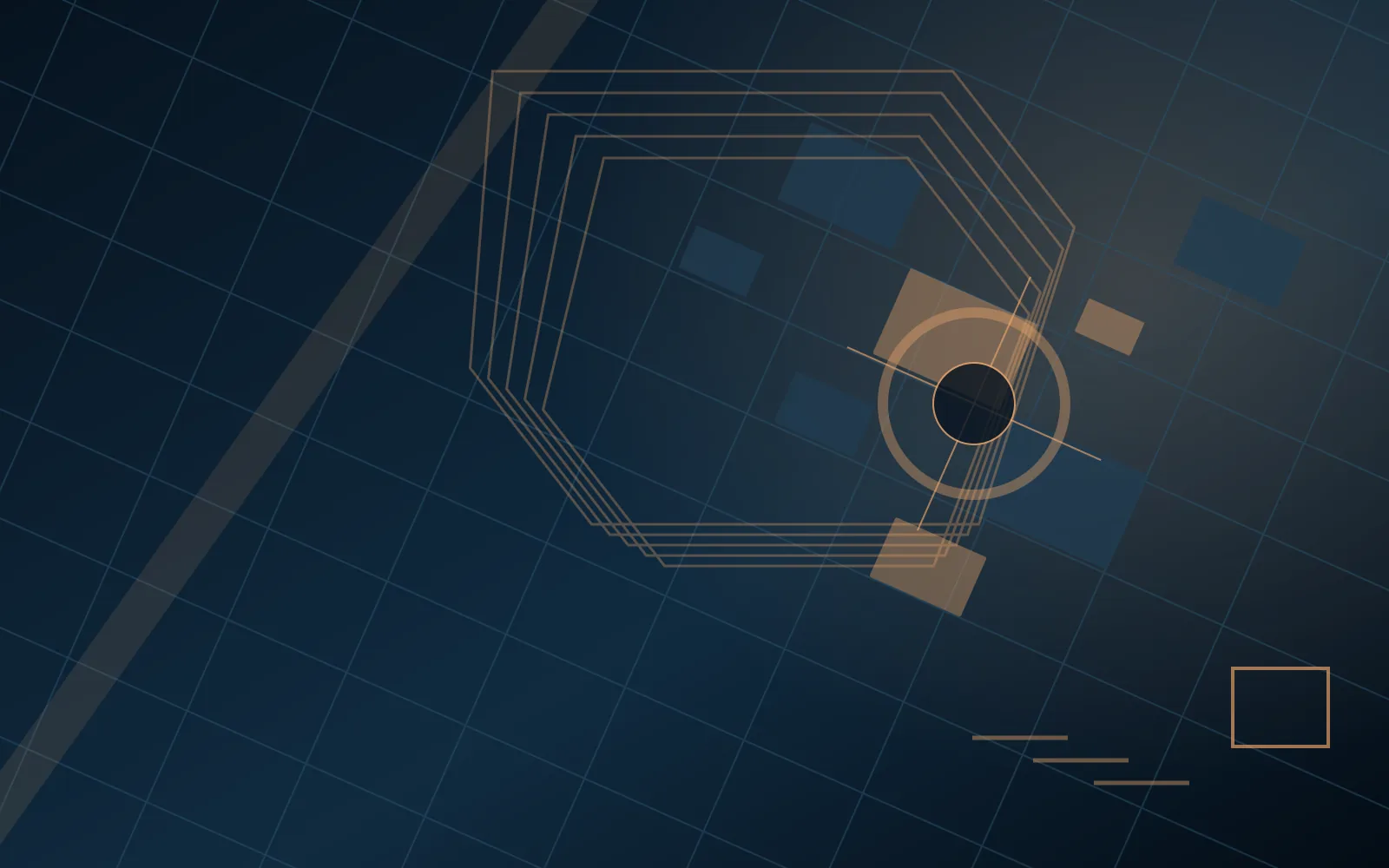Original abstract street-grid artwork for downtown map overview