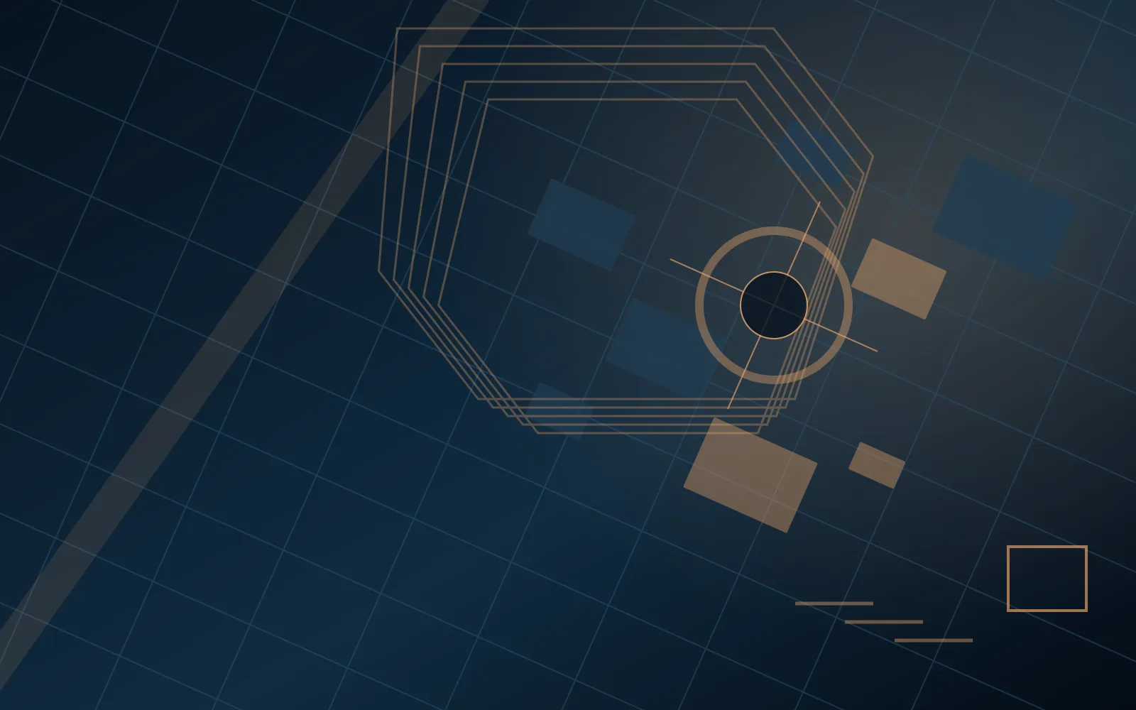 Original abstract street-grid artwork for weapon comparison guide